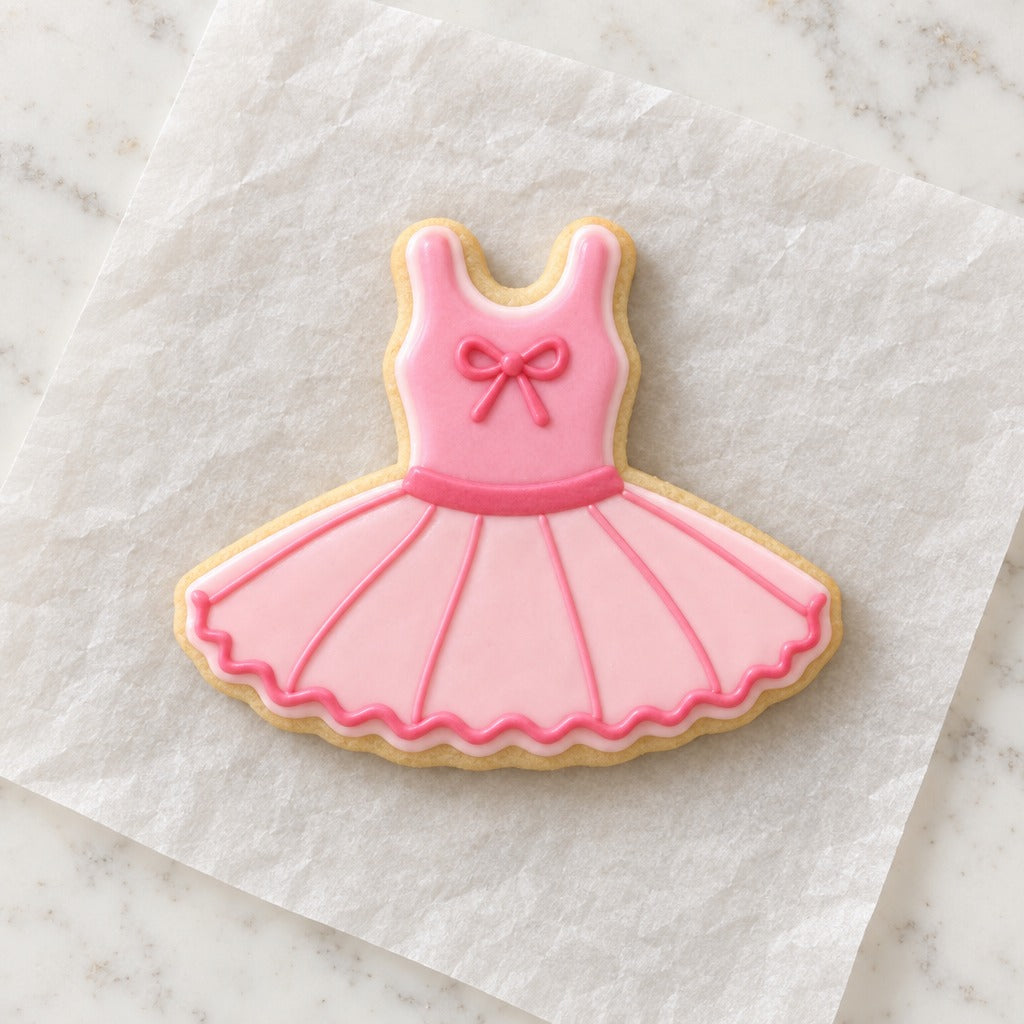 Tutu Outline Cookie Cutter (decorated cookie mockup)