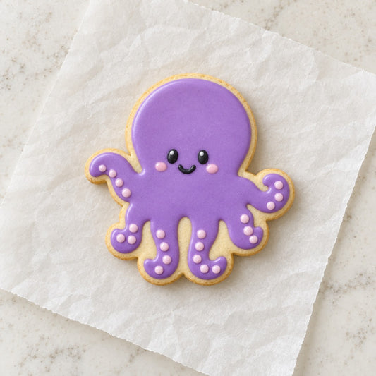 Under the Sea Octopus Cookie Cutter (decorated cookie mockup)
