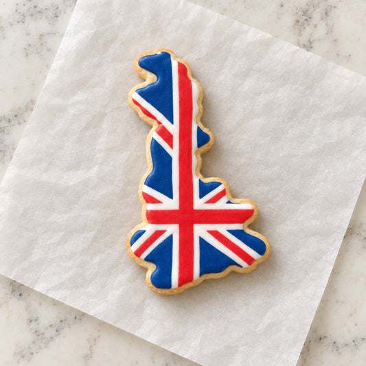 United Kingdom Cookie Cutter (decorated cookie mockup)