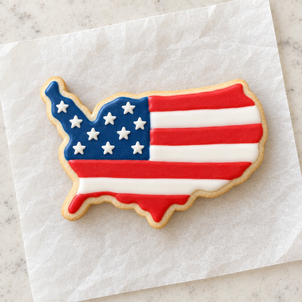 USA Cookie Cutter (decorated cookie mockup)