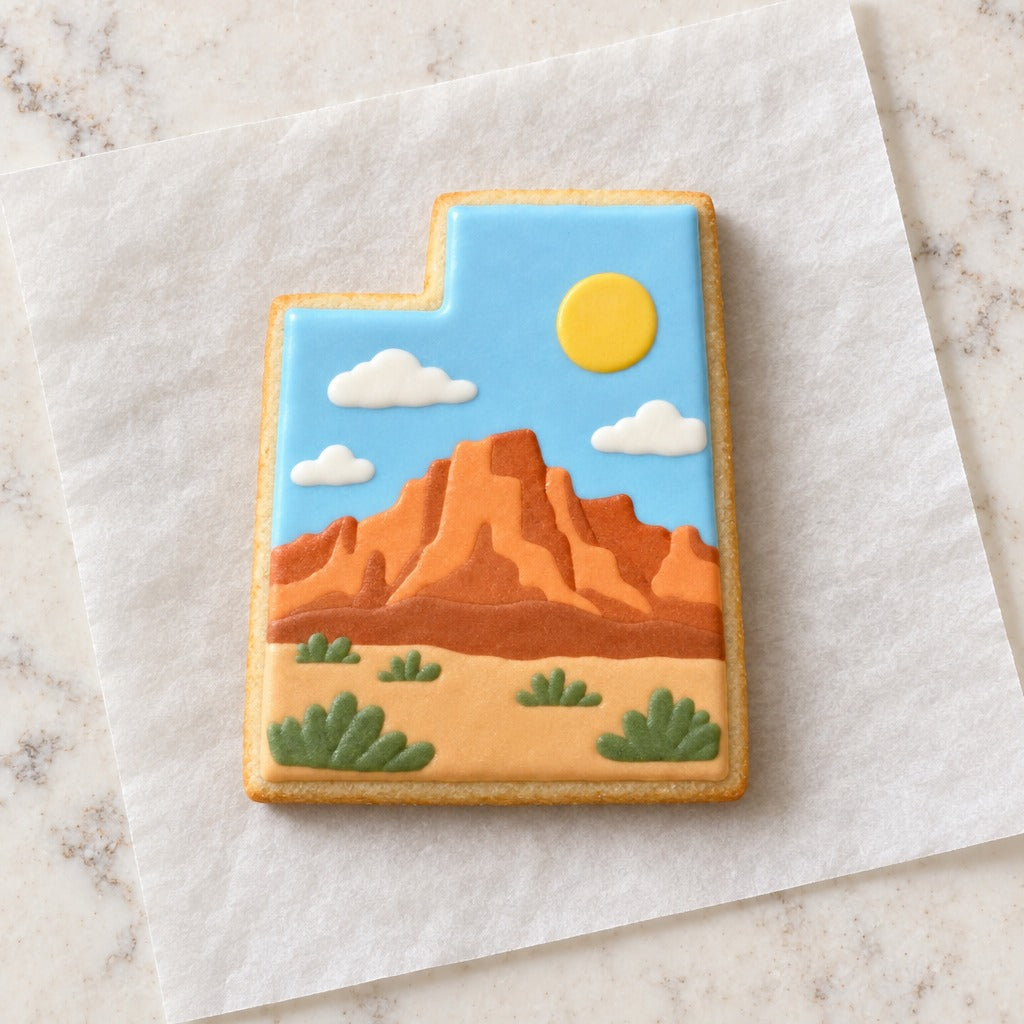 Utah State Cookie Cutter (decorated cookie mockup)