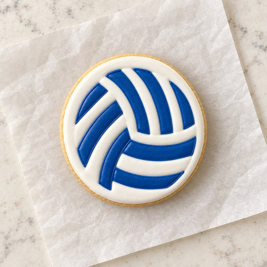 Volleyball Cookie Cutter (decorated cookie mockup)