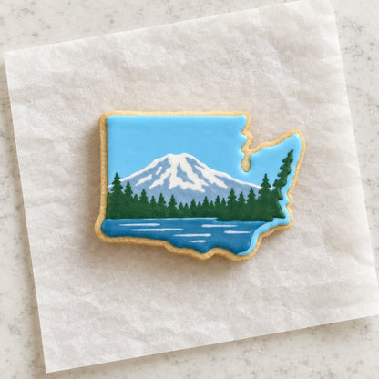 Washington State Cookie Cutter (decorated cookie mockup)