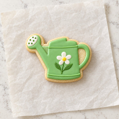 Watering Can Cookie Cutter (decorated cookie mockup)