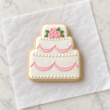 Wedding Cake Cookie Cutter (decorated cookie mockup)