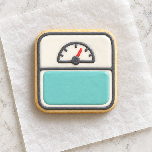 Weight Scale Cookie Cutter (decorated cookie mockup)