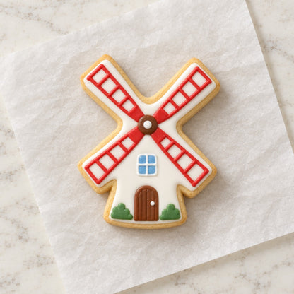 Windmill Cookie Cutter (decorated cookie mockup)