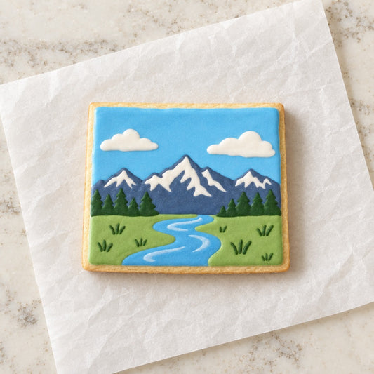 Wyoming State Cookie Cutter (decorated cookie mockup)